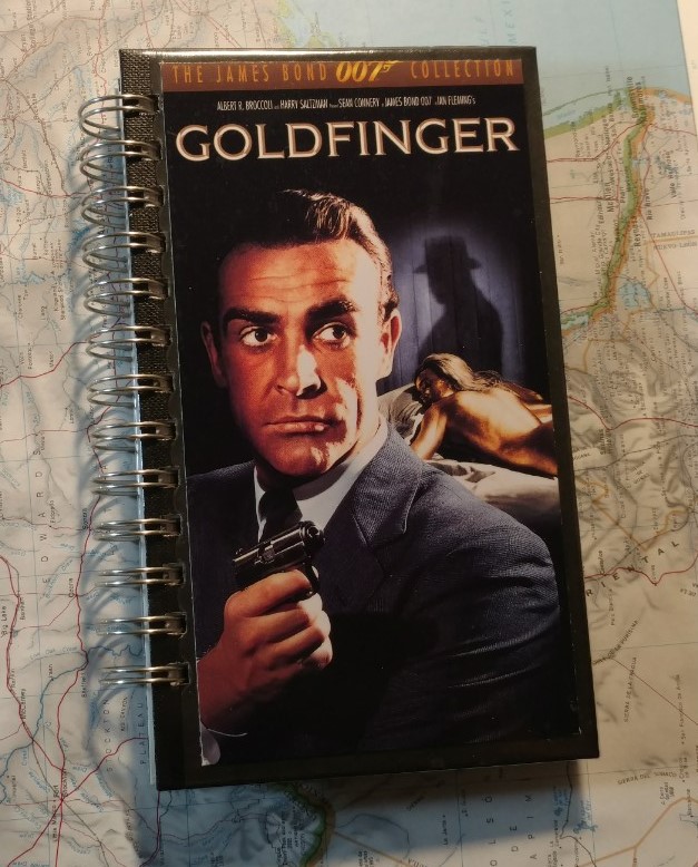 Goldfinger Recycled VHS Cover Notebook – Paper Butterfly Forge