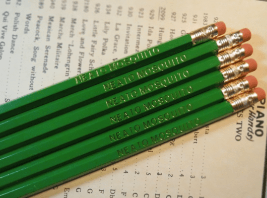 Six Green Personalized Pencils